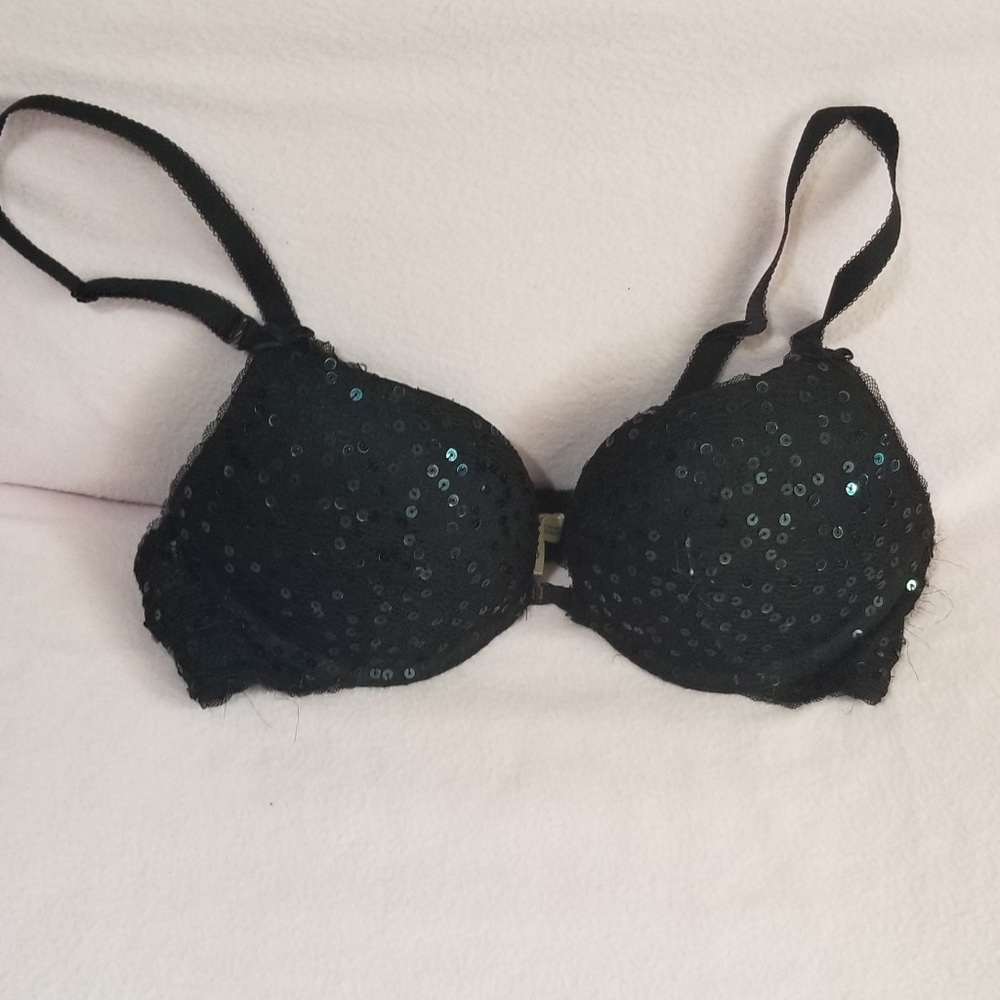 Aerie Black Sequin Scarlet Bra 34A